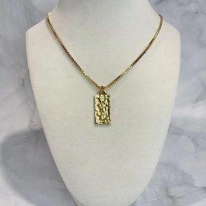 Upcycled Gold Pendant Box Chain Necklace